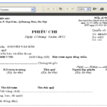 Phiếu chi tiền mặt: